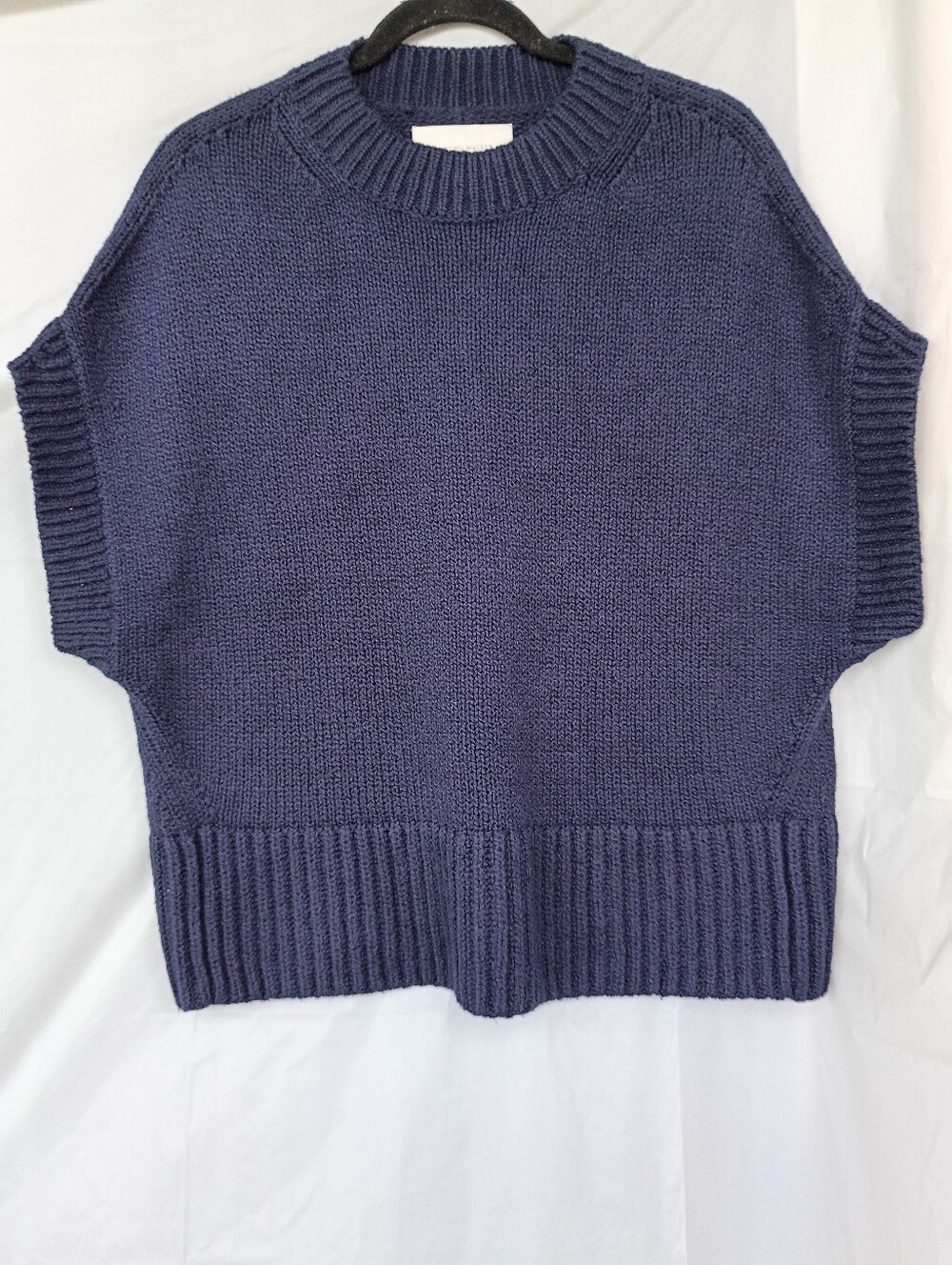 Brochu Walker The Adriane Sleeveless Mock Neck Knit Sweater Navy Blue